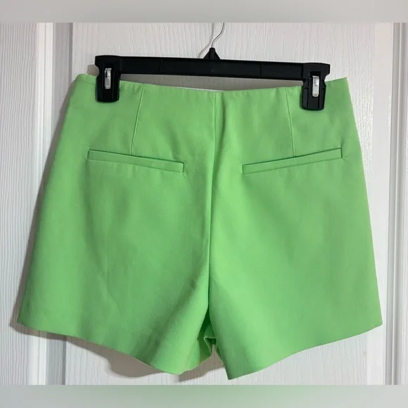 Zara Mini Green Cotton Blend Side Zipper Closure Spring Summer Skort Size XS - Picture 4 of 8